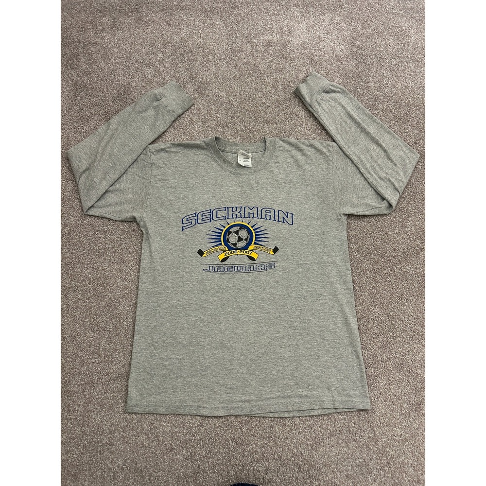 Y2K Seckman Soccer Jaguars T-Shirt Unisex Medium Gray Excellent 2006-2007 Y2K